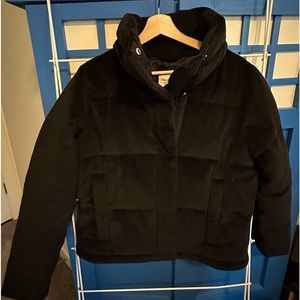 Black Abercrombie mini puffer coat